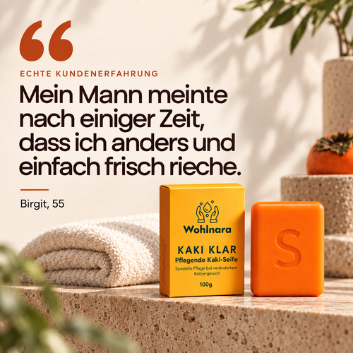 Kaki Klar · Kaki-Seife gegen Altersgeruch